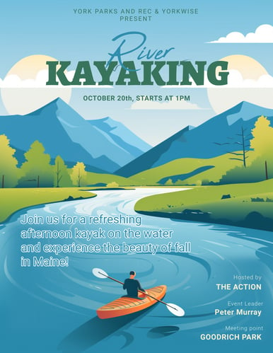 Free Kayaking event flyer template (2)